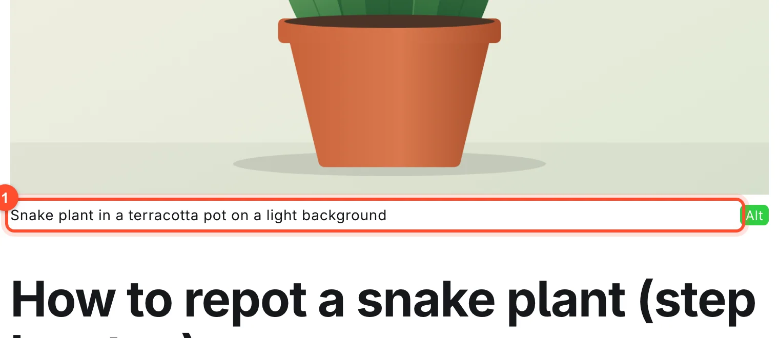 Adding alt text to the feature image in the Ghost editor